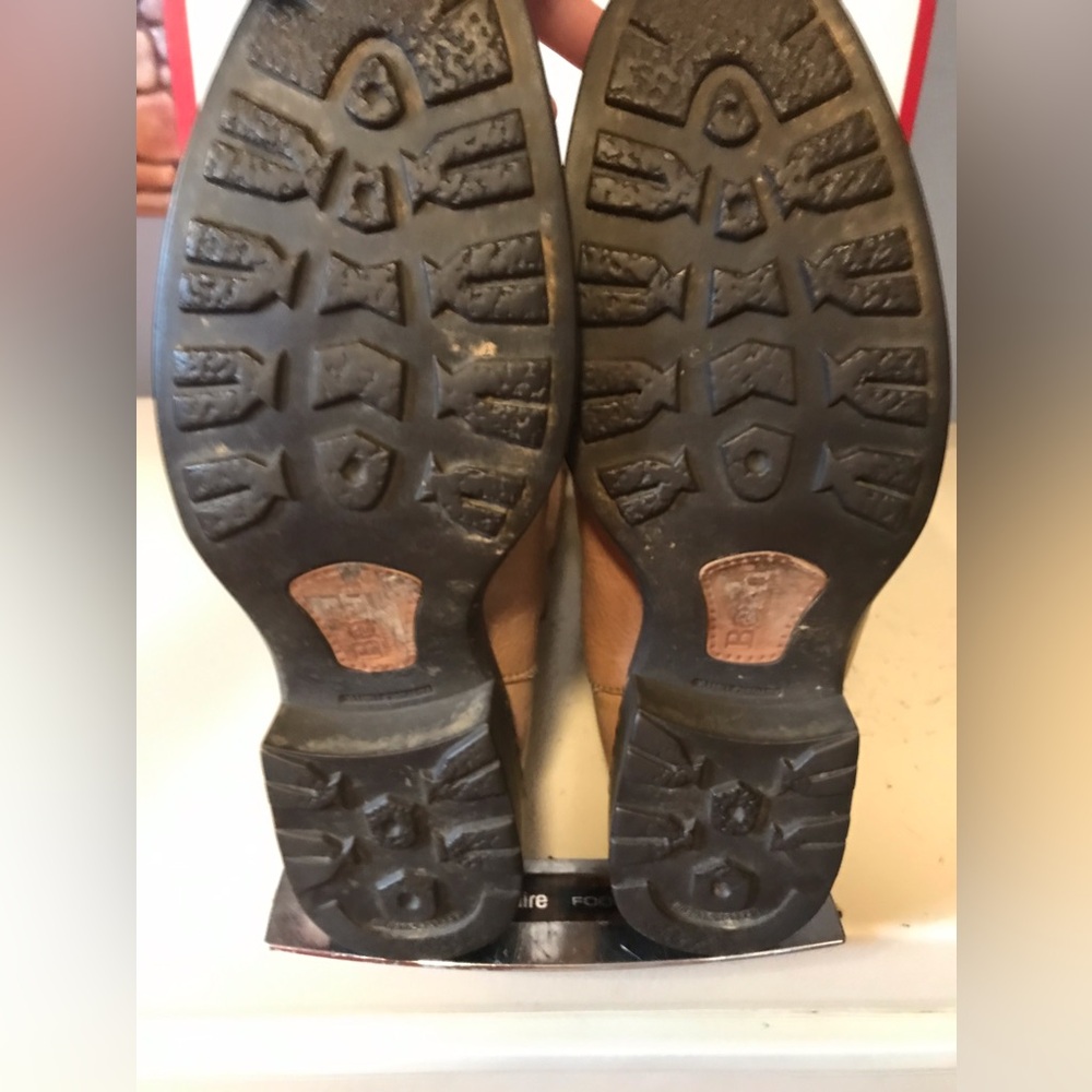 BORN Tan High Quality Leather Pull On Western Cowboy Boots Sz 10/42 M/W W2728 J5 - Picture 12 of 14